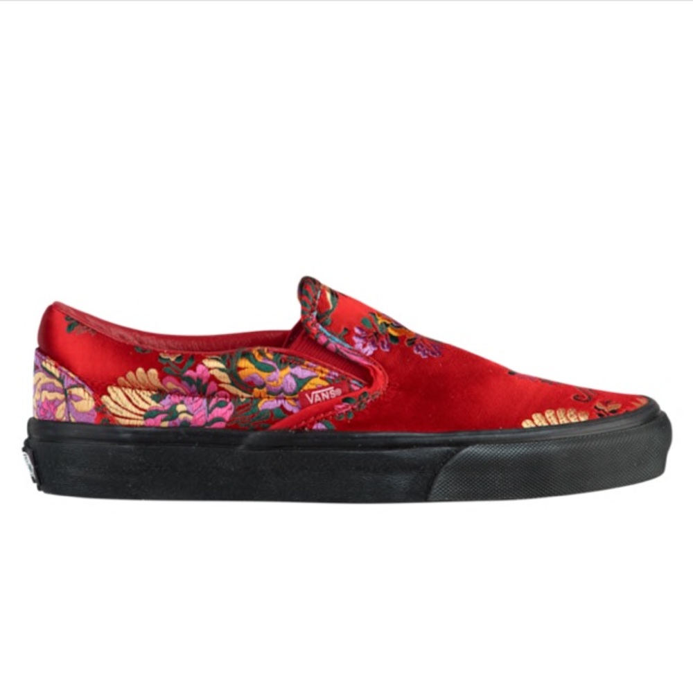 Women’s Vans - Red Paisley Satin